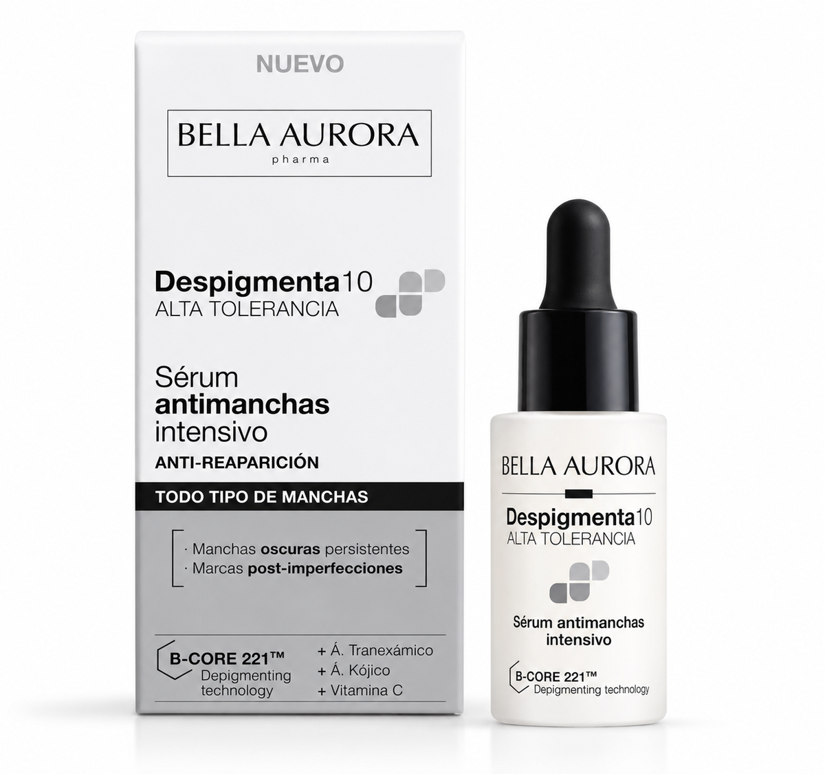 Bella Aurora Despigmenta10 Alta Tolerancia, tratamiento facial antimanchas