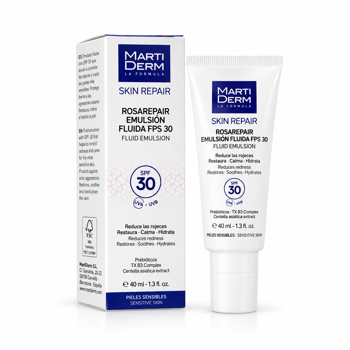 MartiDerm Skin Repair Rosarepair Emulsión Fluida FPS 30 40 ml