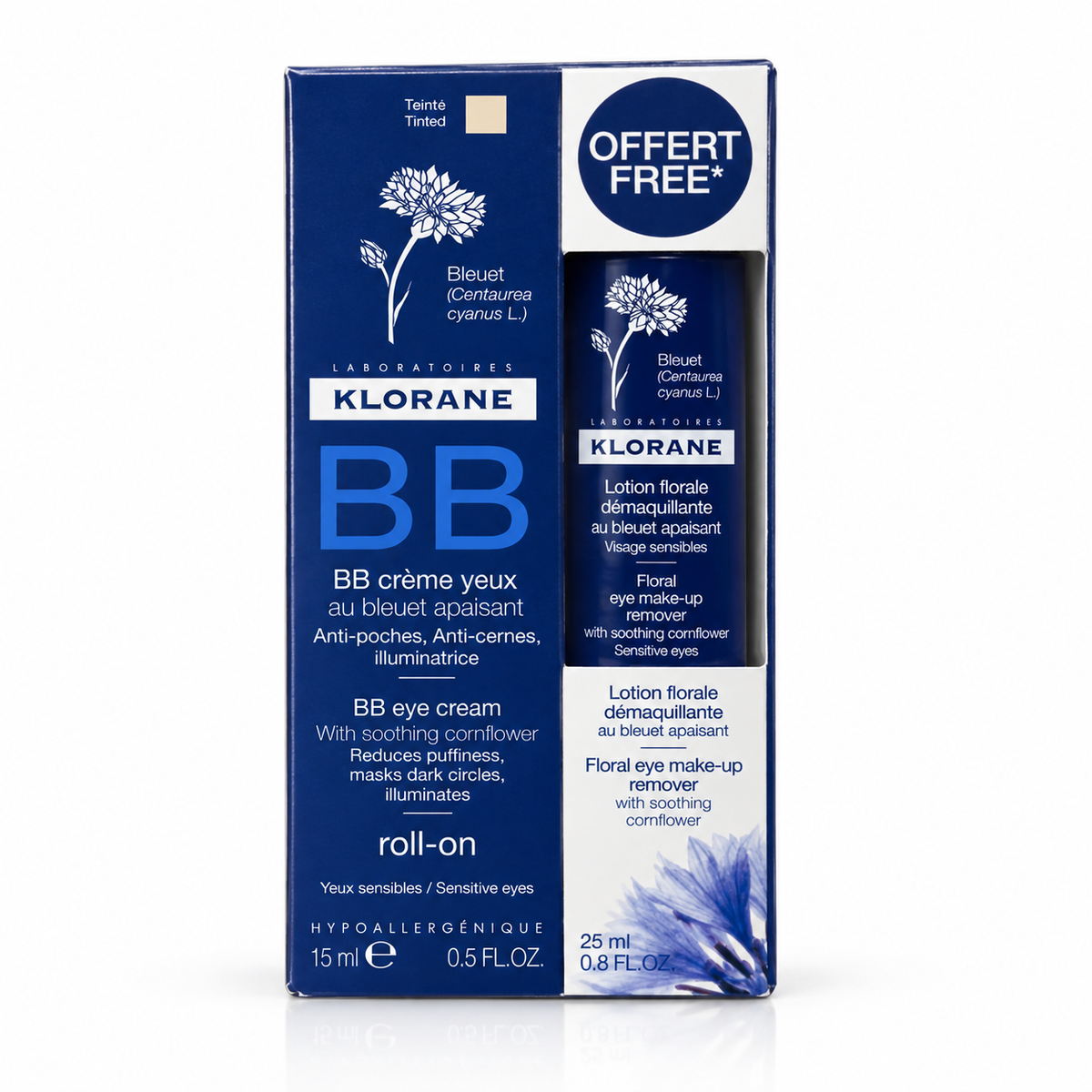 Klorane BB Crème Yeux 15 ml con Lotion Florale Démaquillante 25 ml de regalo