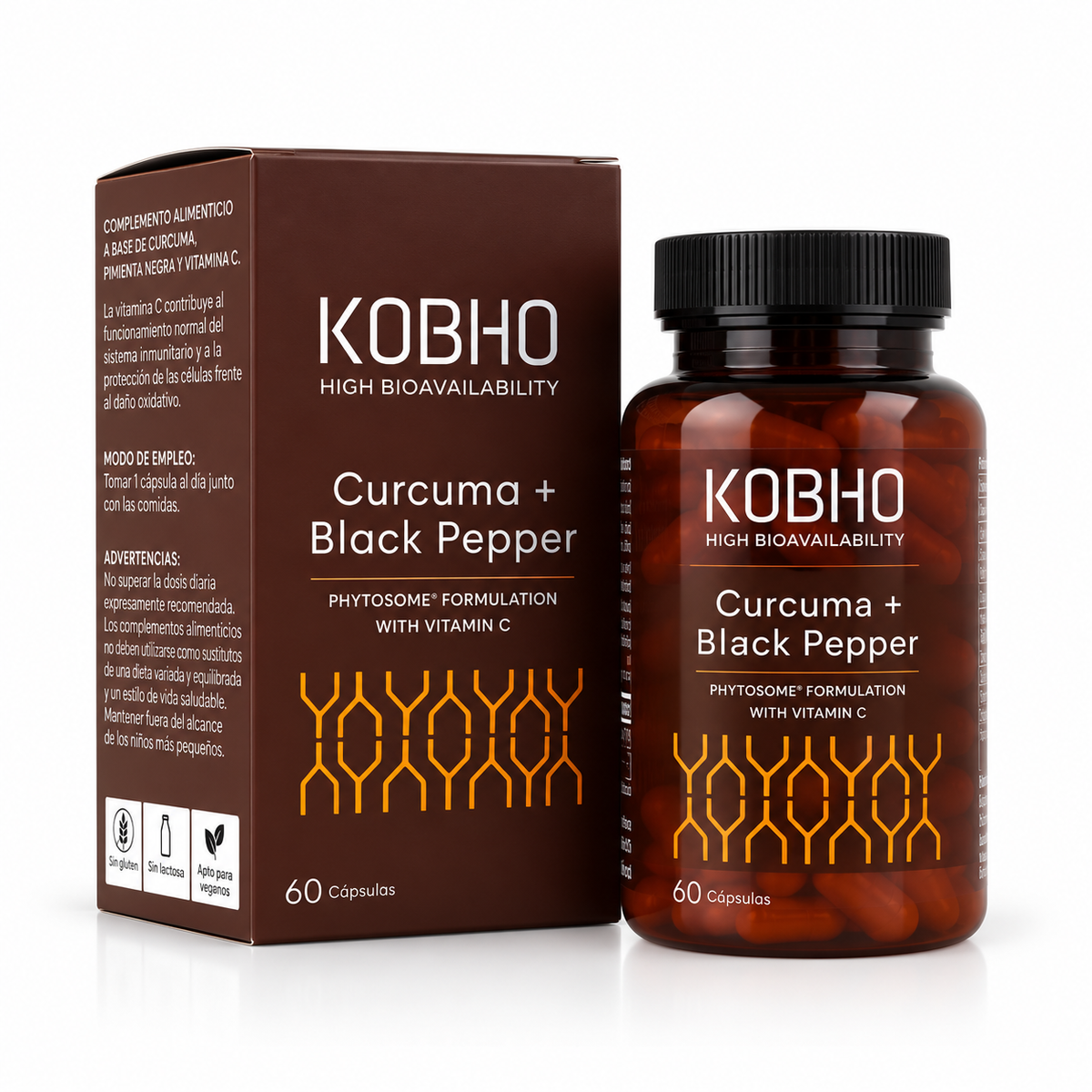 KOBHO Curcuma + Black Pepper 60 cápsulas
