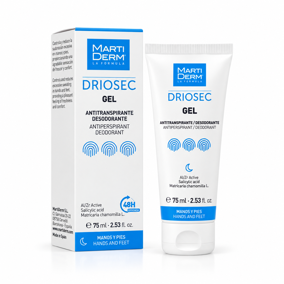 MartiDerm Driosec Gel Antitranspirante Manos y Pies 75 ml